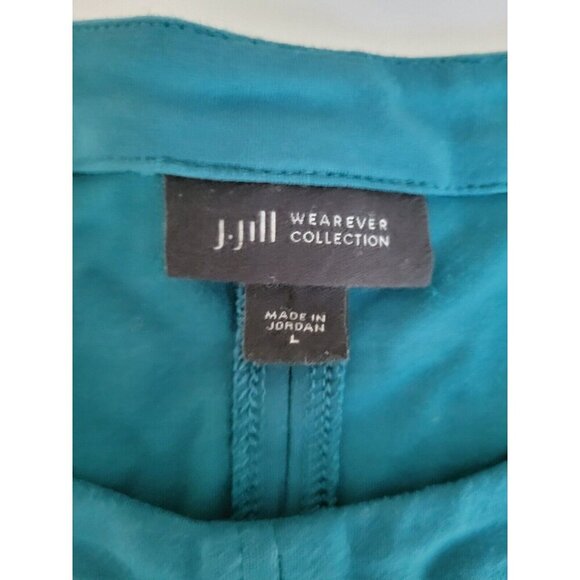 J. Jill Wearever Large Sleeveless Tunic Top Soft Stretch Jersey Knit Green - Picture 2 of 3